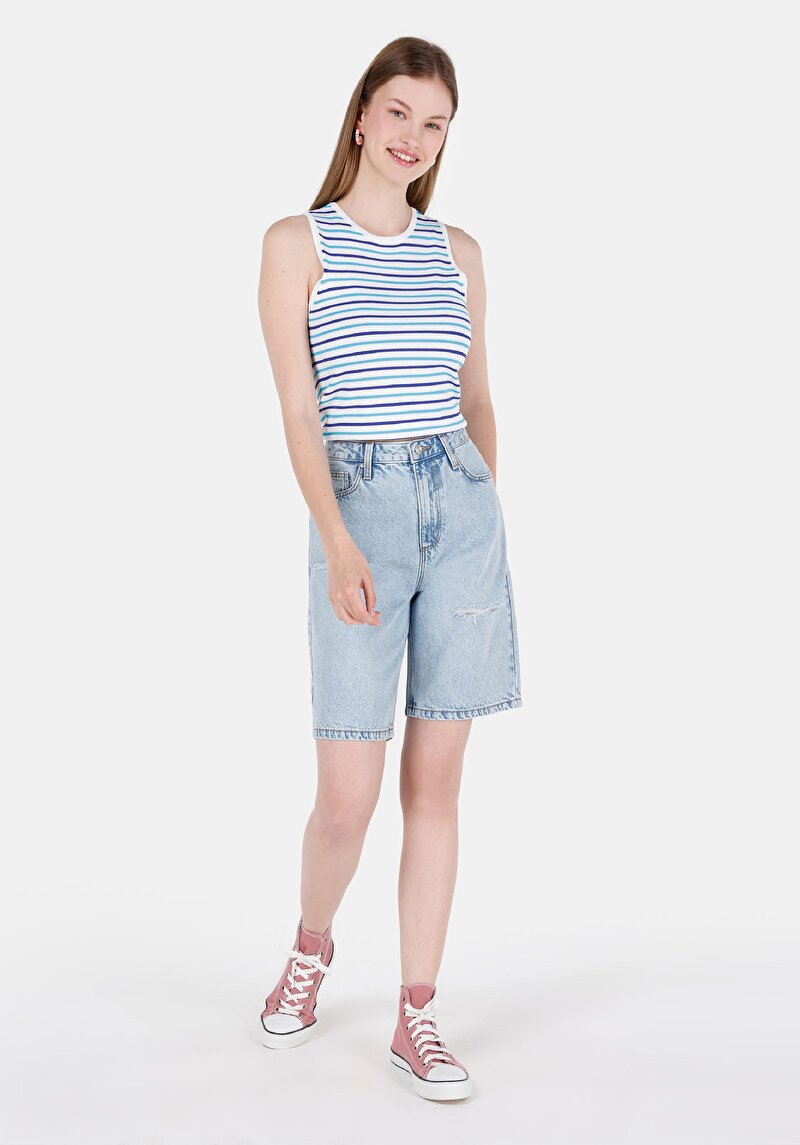 Показати інформацію про Шорти Жіночі Блакитні  Cl1068615