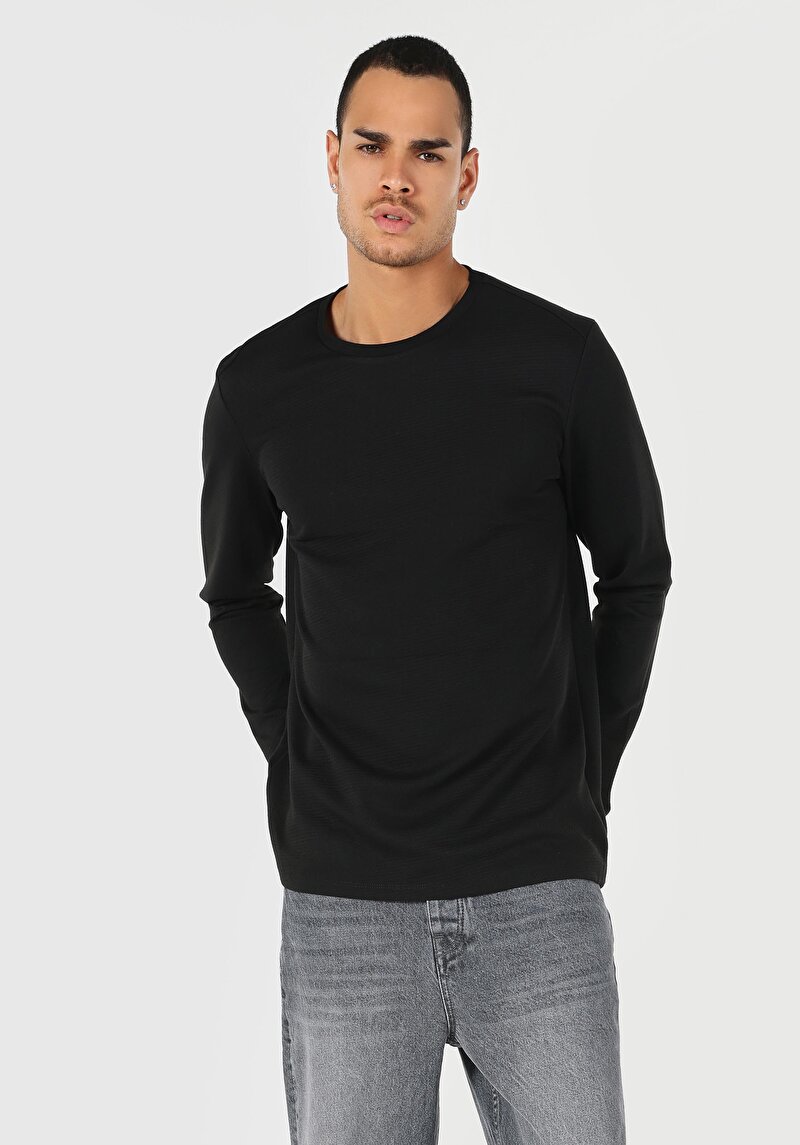 Зображення Футболка З Довгим Рукавом Чоловіча Чорна  Cl1057320