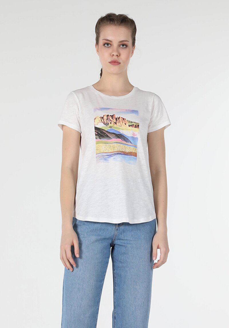 Показати інформацію про Футболка З Коротким Рукавом Жіноча Біла  Cl1057337