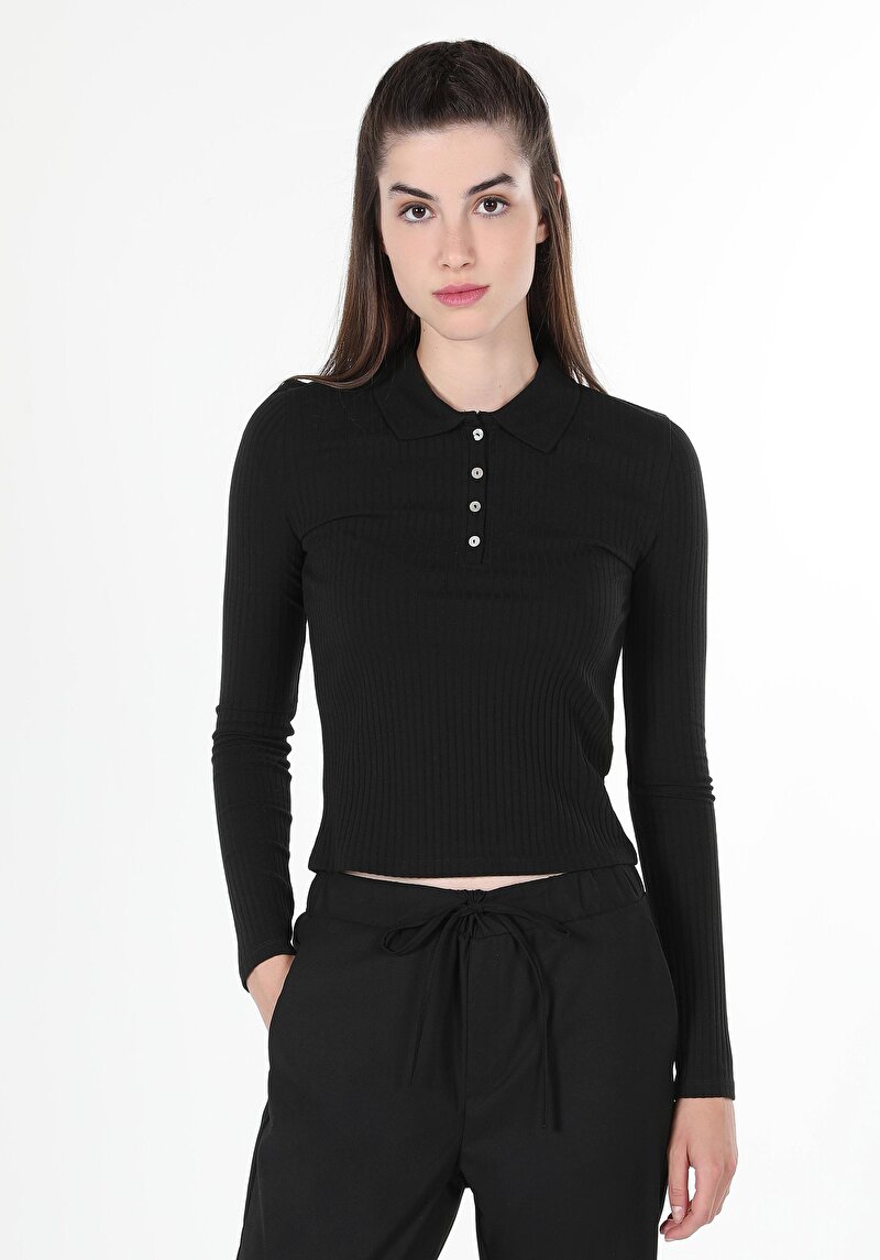 Зображення Футболка З Довгим Рукавом Жіноча Чорна  Cl1060592