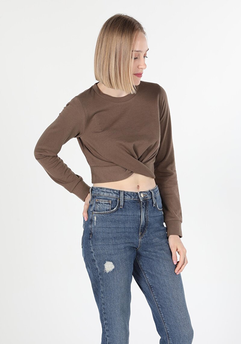 Показати інформацію про Футболка З Довгим Рукавом Жіноча Коричнева  Cl1060595