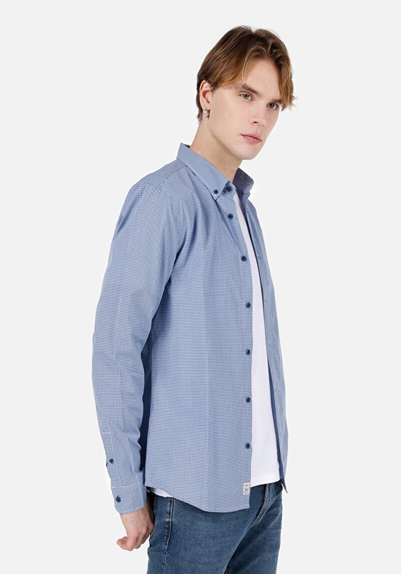 Зображення Сорочка З Довгим Рукавом Чоловіча Блакитна  Cl1064017