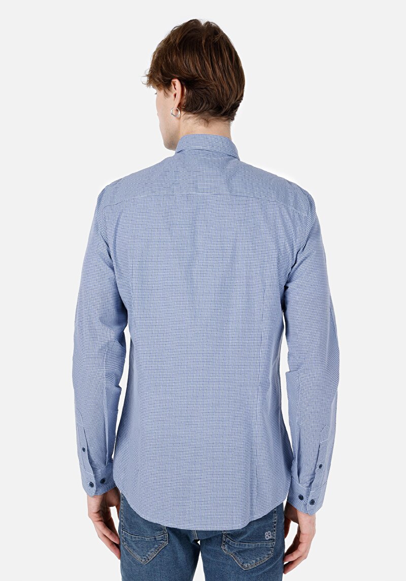 Показати інформацію про Сорочка З Довгим Рукавом Чоловіча Блакитна  Cl1064017