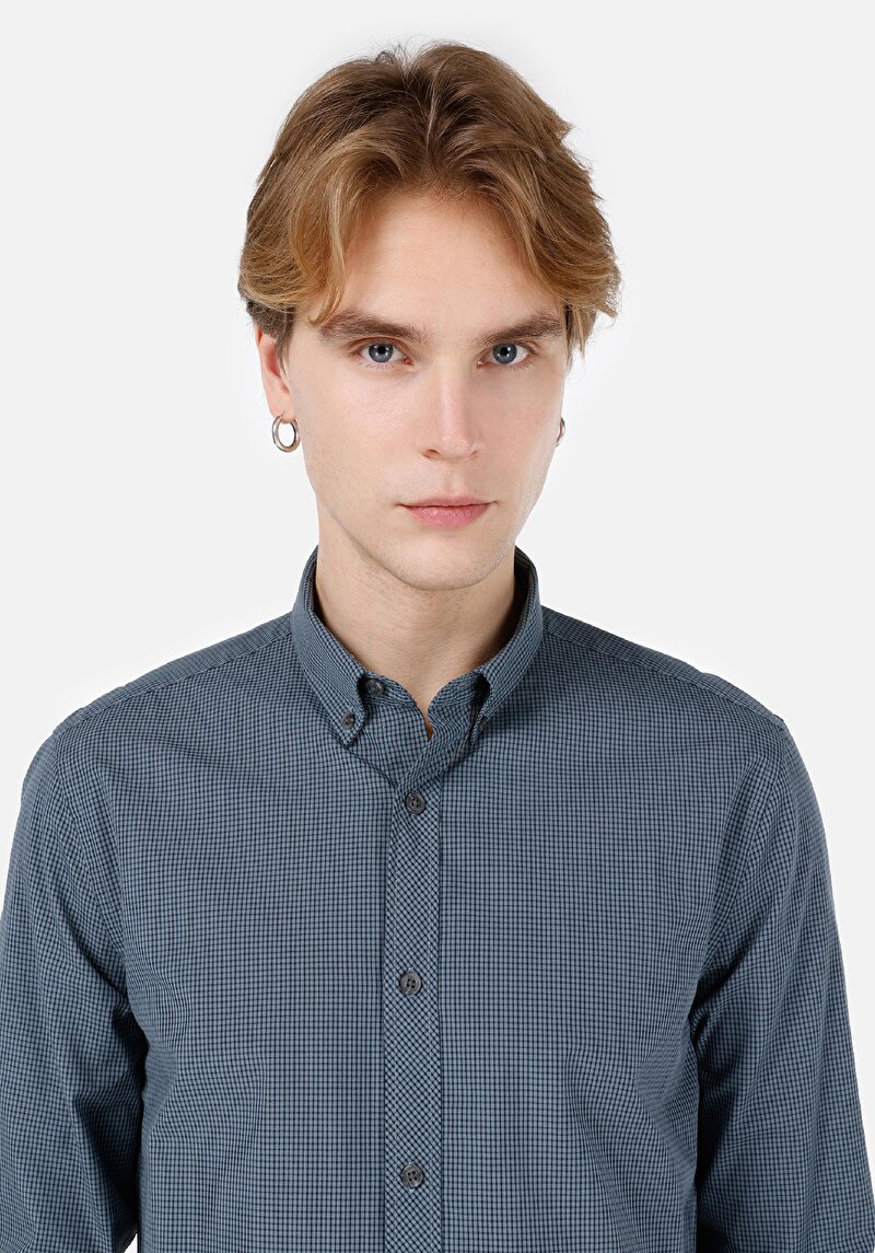 Показати інформацію про Сорочка З Довгим Рукавом Чоловіча Зелена  Cl1064017