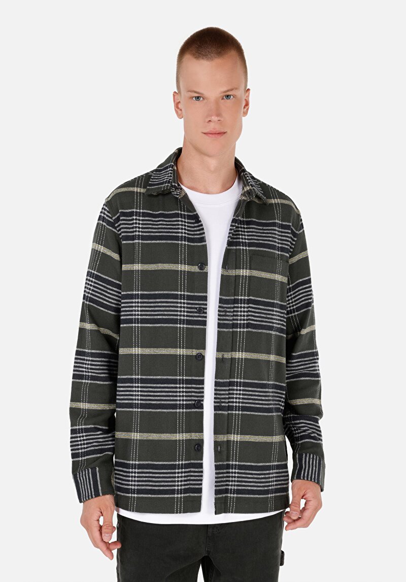 Зображення Сорочка З Довгим Рукавом Чоловіча Зелена  Cl1069964