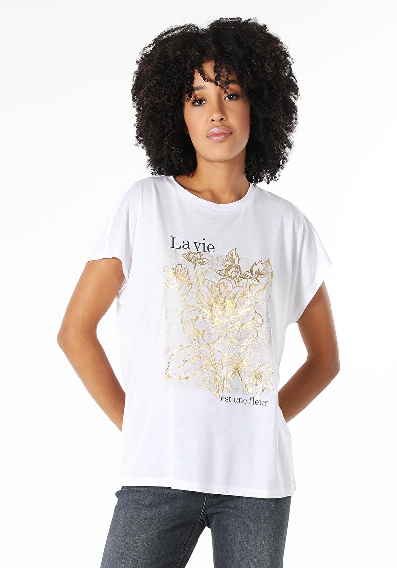 Показати інформацію про Футболка З Коротким Рукавом Жіноча Біла  Cl1060610