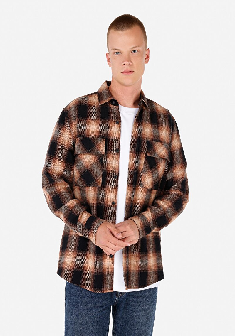 Зображення Сорочка З Довгим Рукавом Чоловіча Коричнева Cl1070025