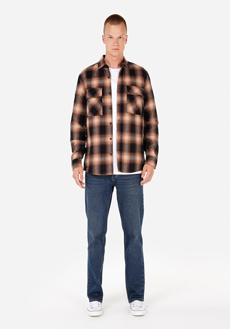 Показати інформацію про Сорочка З Довгим Рукавом Чоловіча Коричнева  Cl1070025