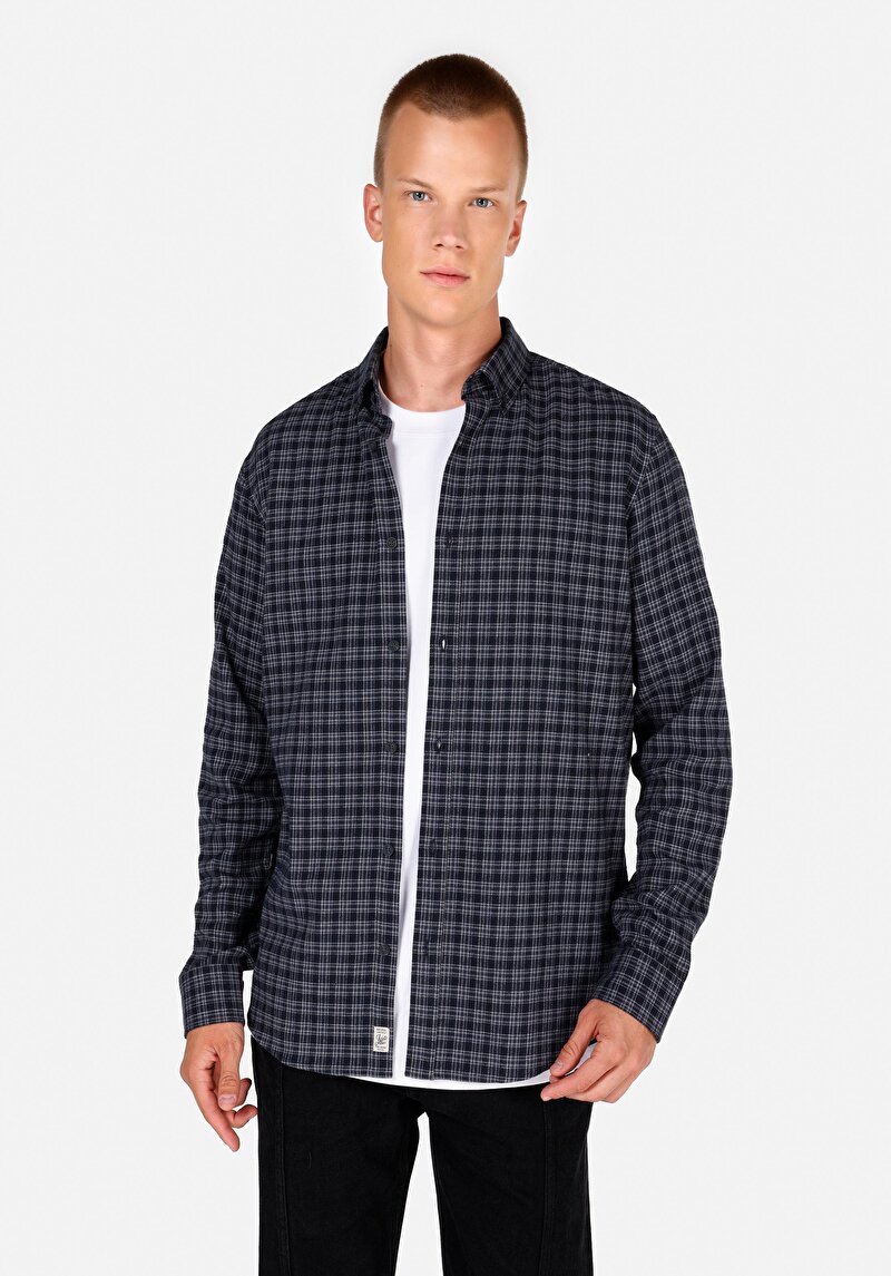 Зображення Сорочка З Довгим Рукавом Чоловіча Синя  Cl1070026