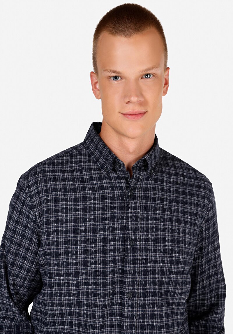 Показати інформацію про Сорочка З Довгим Рукавом Чоловіча Синя  Cl1070026