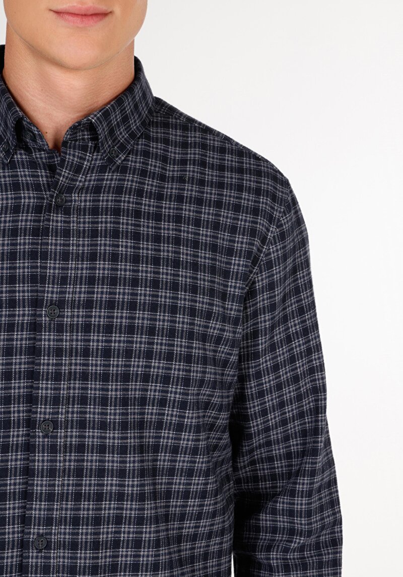 Показати інформацію про Сорочка З Довгим Рукавом Чоловіча Синя  Cl1070026