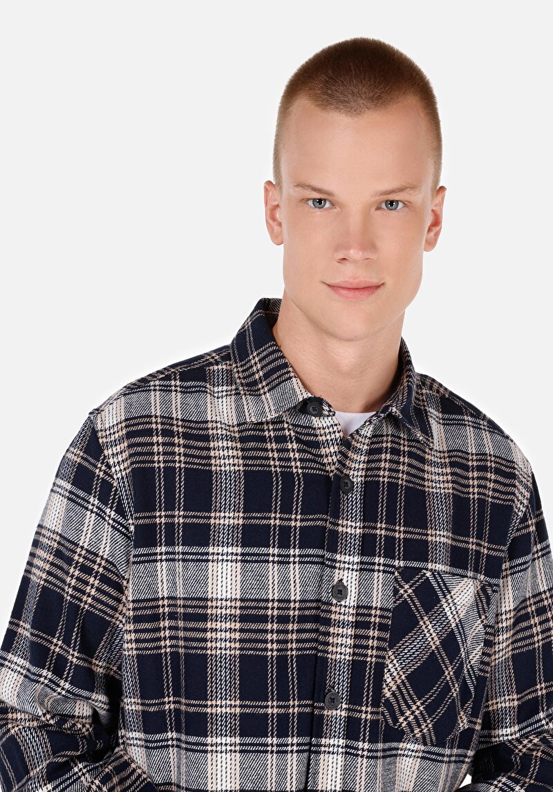 Показати інформацію про Сорочка З Довгим Рукавом Чоловіча Синя  Cl1070027