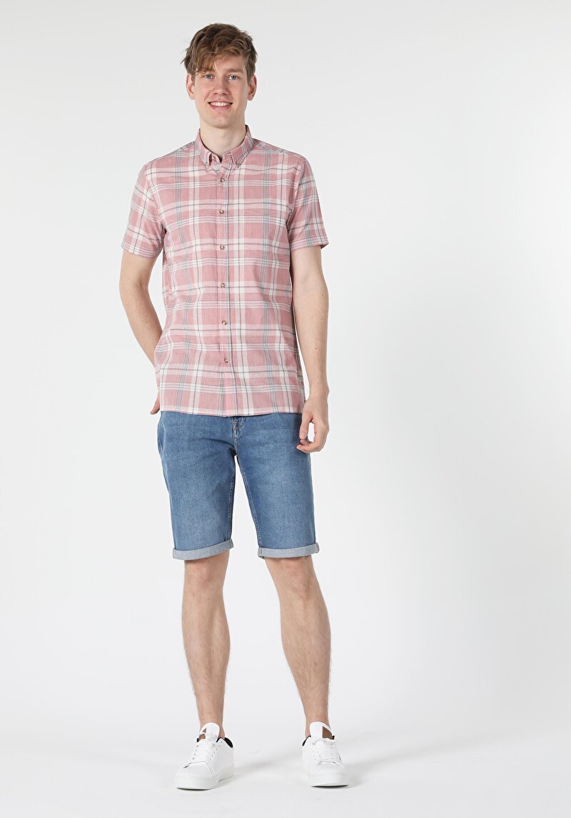 Показати інформацію про Сорочка З Коротким Рукавом Чоловіча Помаранчева  Cl1057560