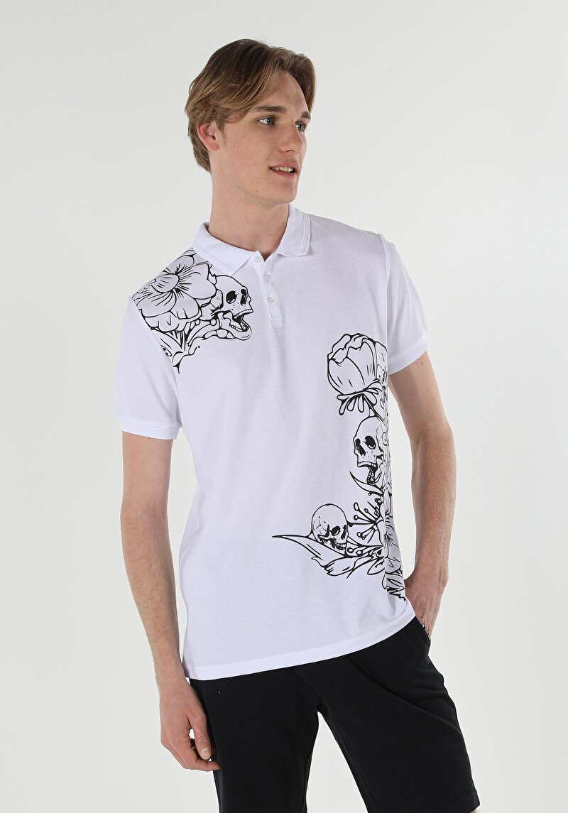 Зображення Поло З Коротким Рукавом Чоловіче Біле  Cl1057576