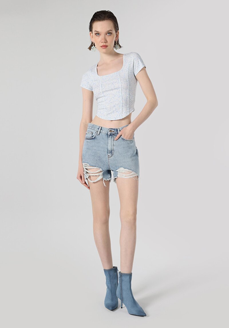 Показати інформацію про Шорти Жіночі Блакитні  Cl1064368