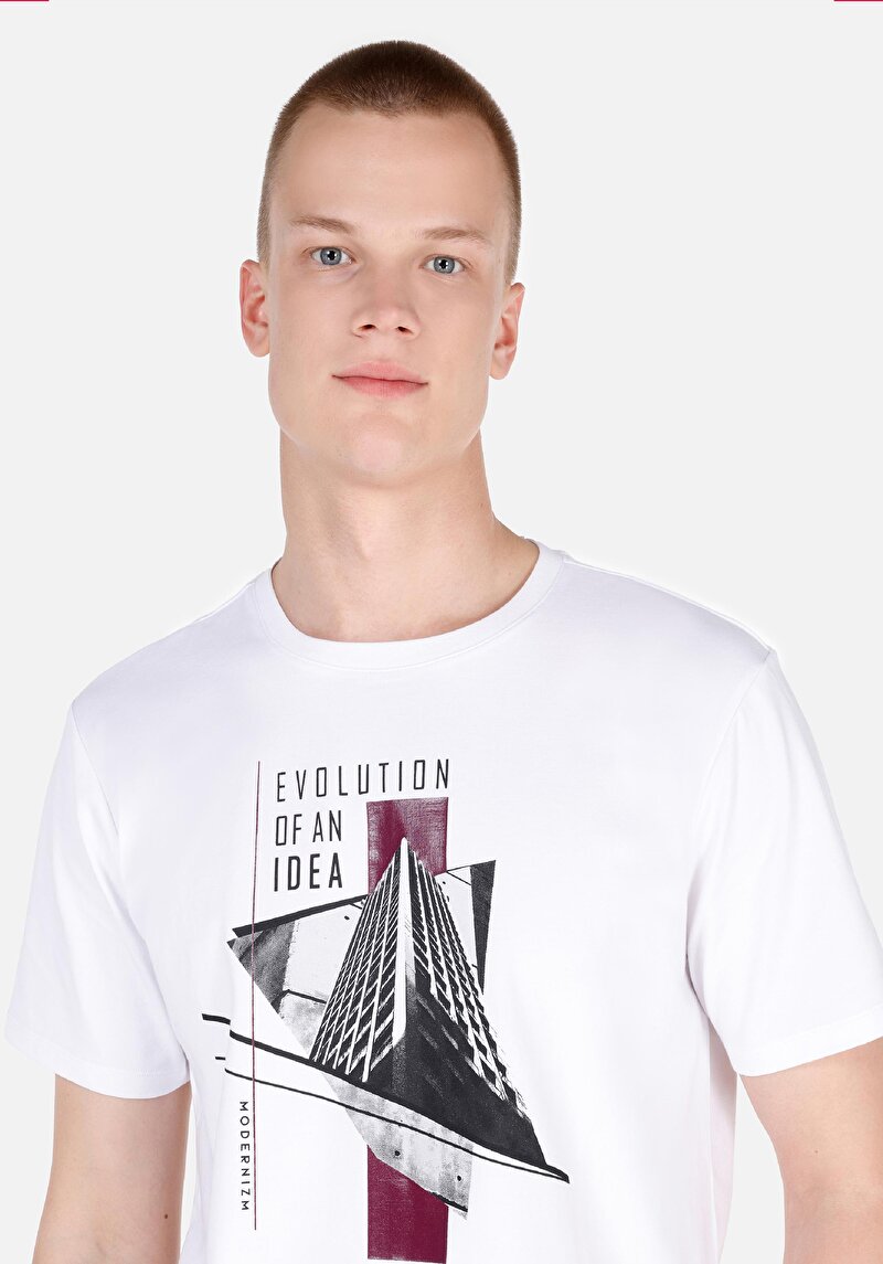 Показати інформацію про Футболка З Коротким Рукавом Чоловіча Біла  Cl1064696