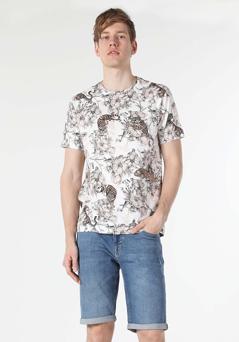 Показати інформацію про Футболка З Коротким Рукавом Чоловіча Біла  Cl1058719