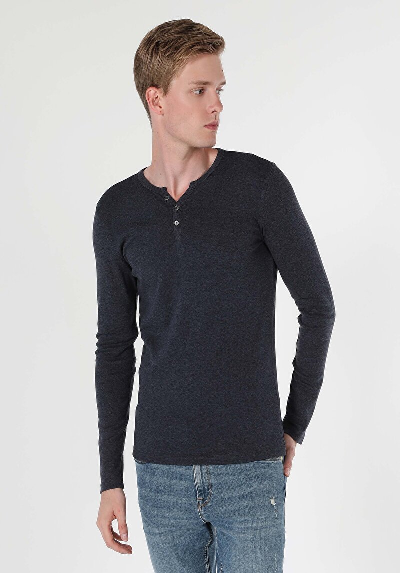 Показати інформацію про Футболка З Довгим Рукавом Чоловіча Синя  Cl1022847