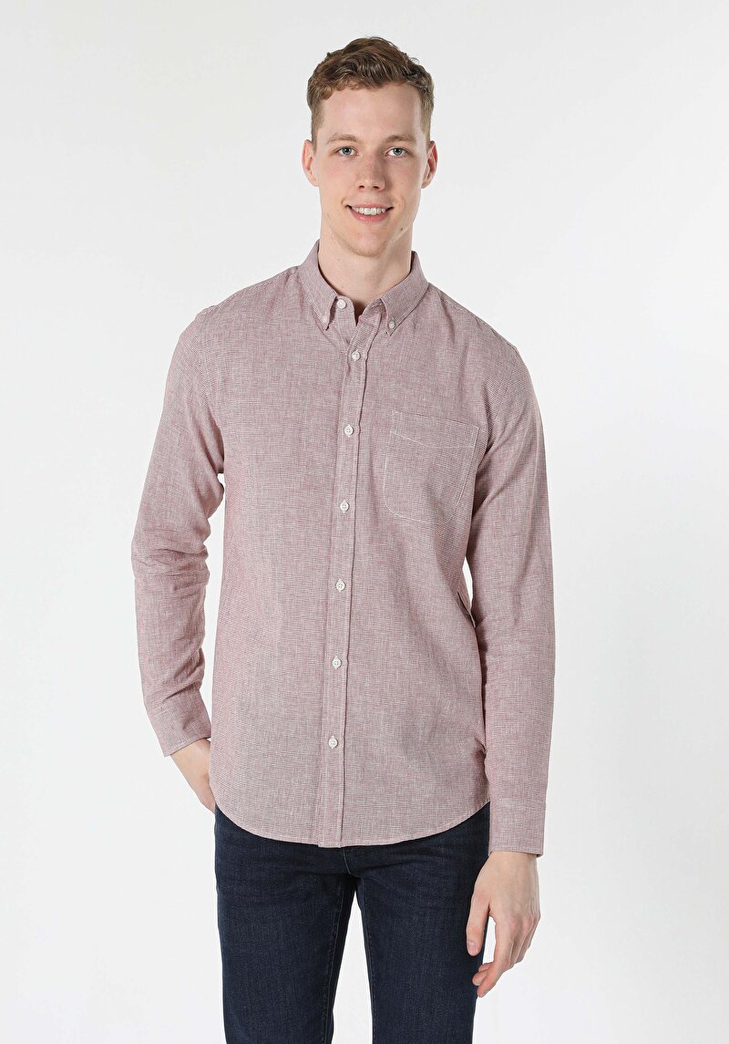 Зображення Сорочка З Довгим Рукавом Чоловіча Коричнева  Cl1058812