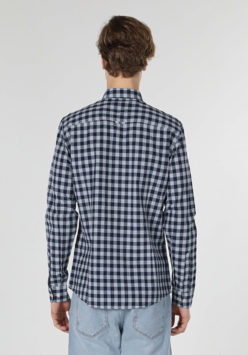 Показати інформацію про Сорочка З Довгим Рукавом Чоловіча Синя  Cl1058816