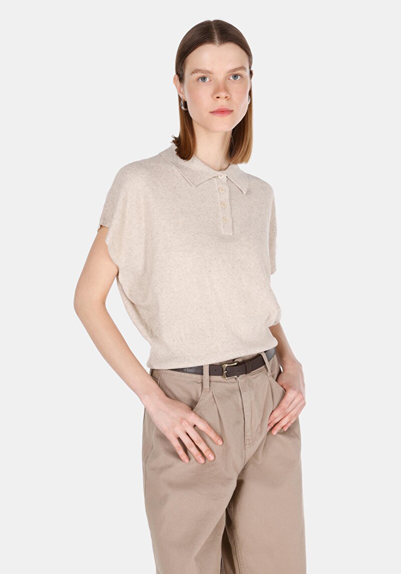 Зображення Светр Із Коротким Рукавом Жіночий Бежевий  Cl1073130