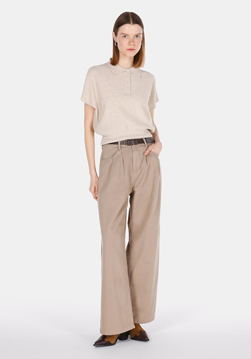 Показати інформацію про Светр Із Коротким Рукавом Жіночий Бежевий  Cl1073130