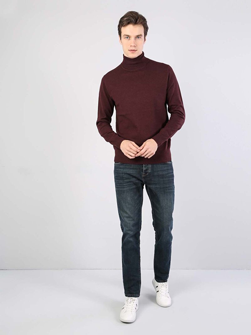 Показати інформацію про Светр Чоловічий Бордовий Вузького Крою Cl1023624