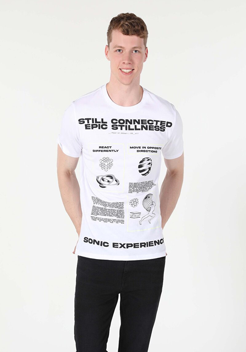 Показати інформацію про Футболка З Коротким Рукавом Чоловіча Біла  Cl1058883