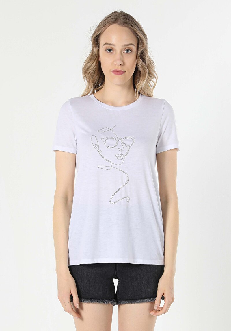 Показати інформацію про Футболка З Коротким Рукавом Жіноча Біла  Cl1058992