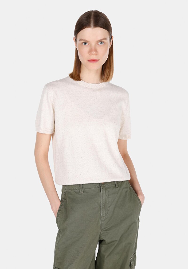 Зображення Светр Із Коротким Рукавом Жіночий Бежевий  Cl1073485