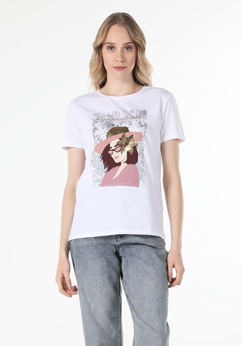 Показати інформацію про Футболка З Коротким Рукавом Жіноча Біла  Cl1059058