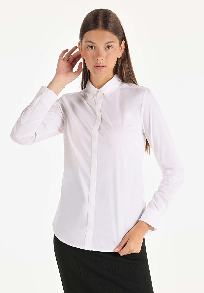 Зображення Сорочка З Довгим Рукавом Жіноча Біла  Cl1045017