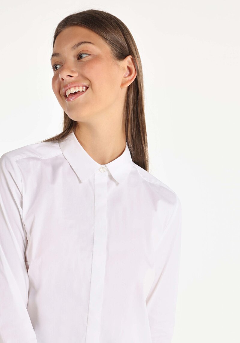 Показати інформацію про Сорочка З Довгим Рукавом Жіноча Біла  Cl1045017