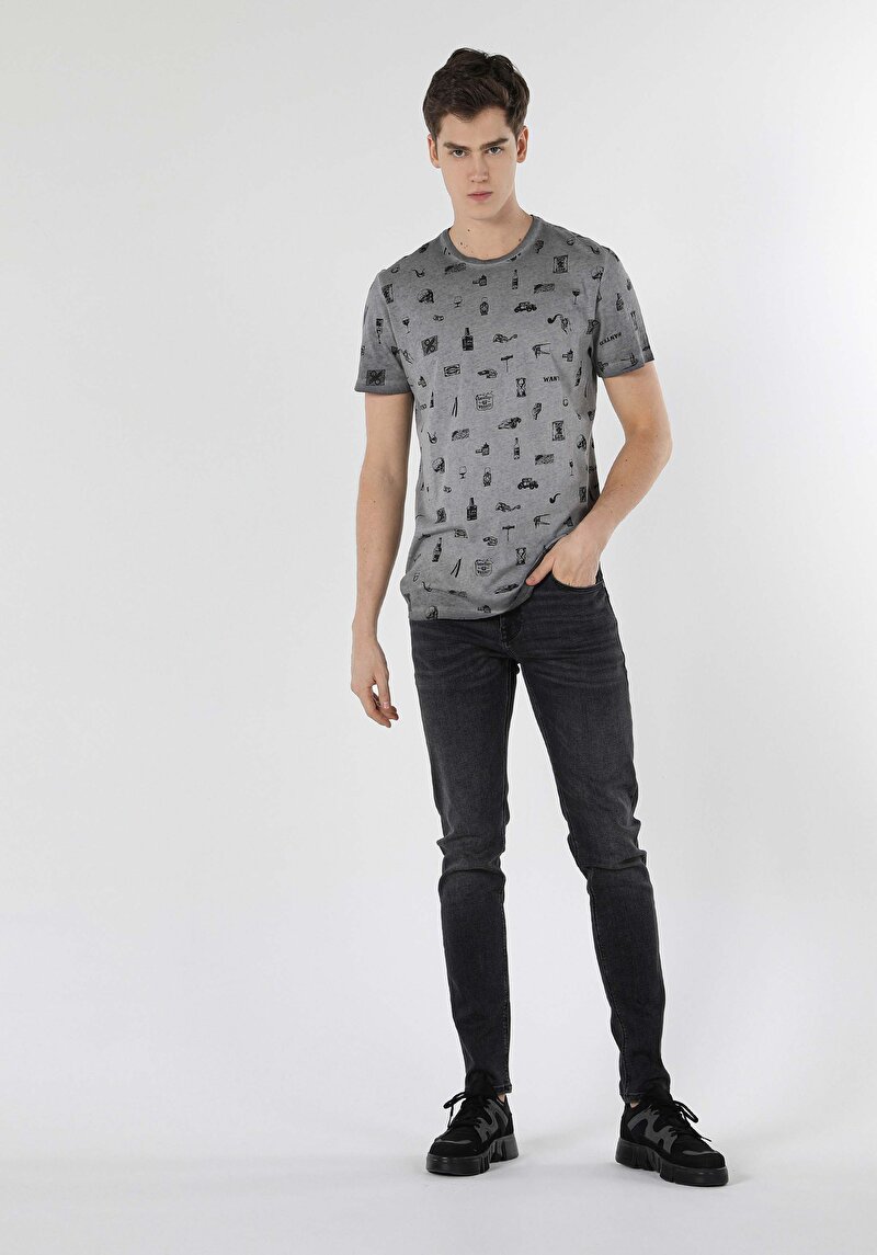 Зображення Футболка З Коротким Рукавом Чоловіча Сіра  Cl1059403