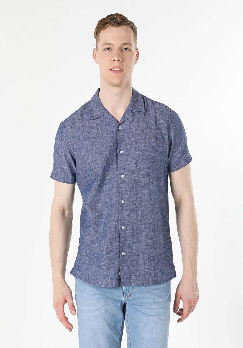 Зображення Сорочка З Коротким Рукавом Чоловіча Блакитна  Cl1048299