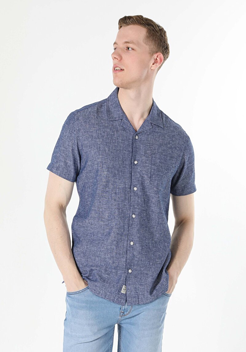 Зображення Сорочка З Коротким Рукавом Чоловіча Блакитна Cl1048299