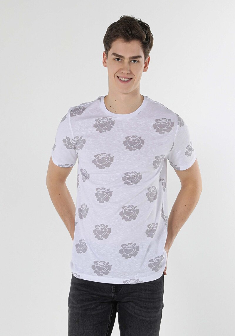 Показати інформацію про Футболка З Коротким Рукавом Чоловіча Біла  Cl1059549