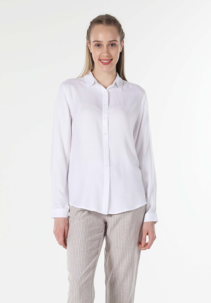 Показати інформацію про Сорочка З Довгим Рукавом Жіноча Біла  Cl1048443