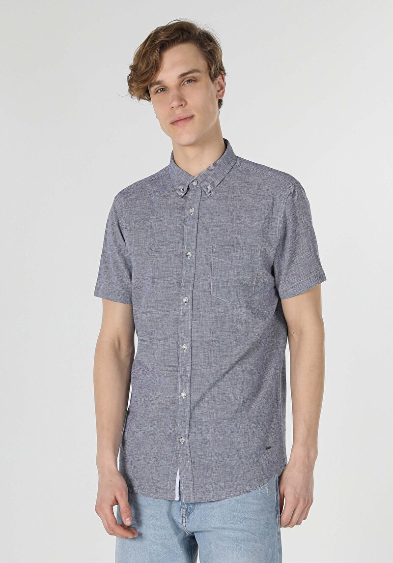 Зображення Сорочка З Коротким Рукавом Чоловіча Блакитна Cl1049450