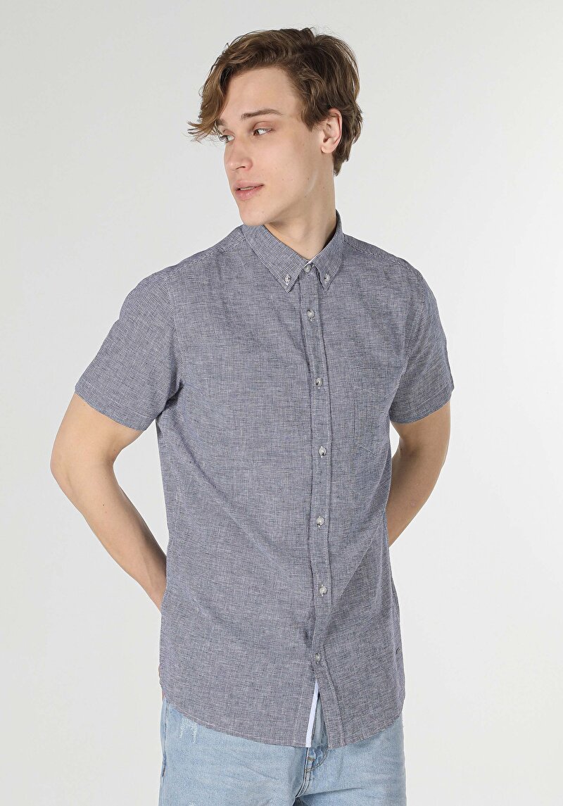 Зображення Сорочка З Коротким Рукавом Чоловіча Блакитна Cl1049450