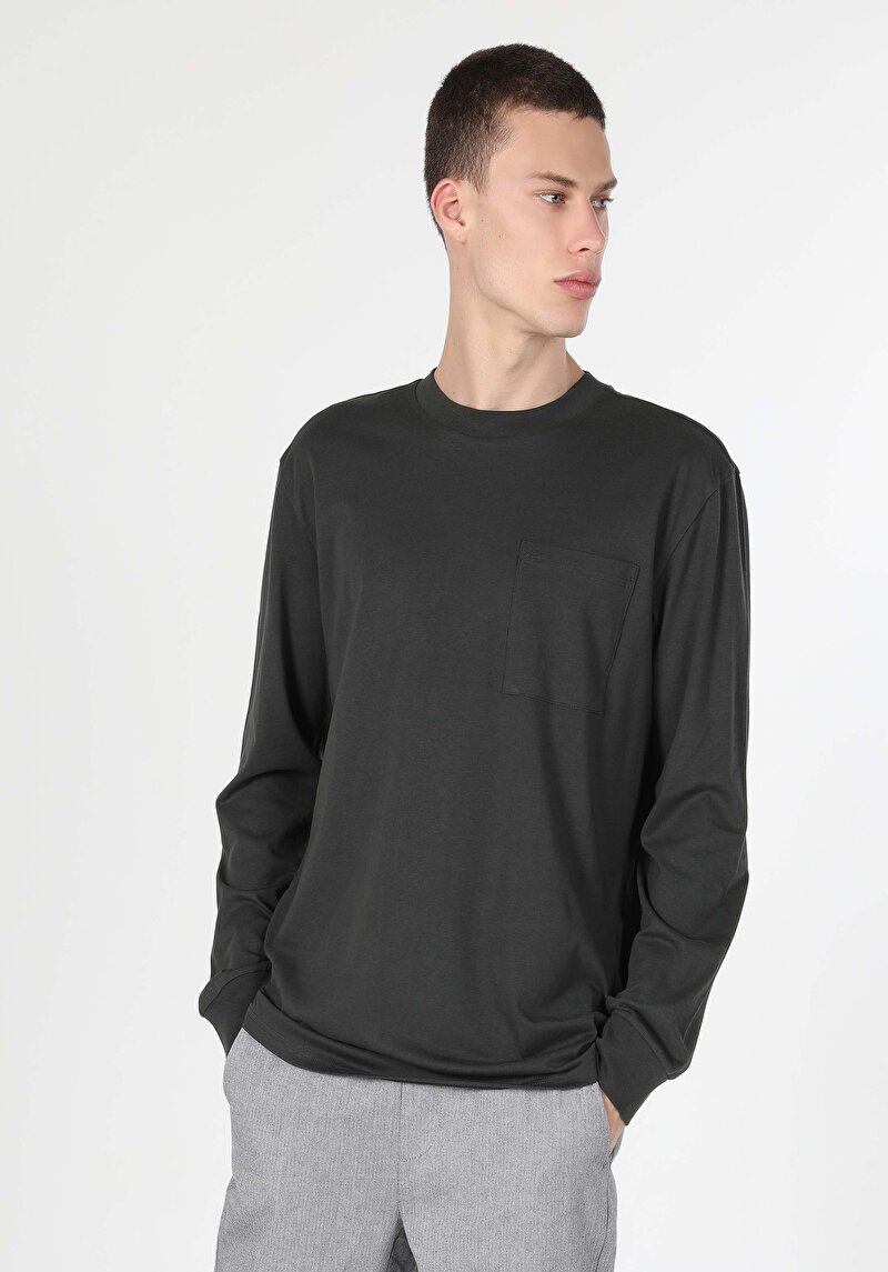 Показати інформацію про Футболка З Довгим Рукавом Чоловіча Сіра  Cl1059666