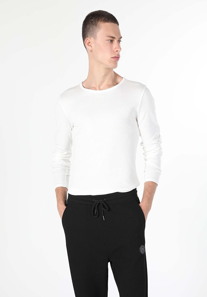 Показати інформацію про Футболка З Довгим Рукавом Чоловіча Біла  Cl1051052