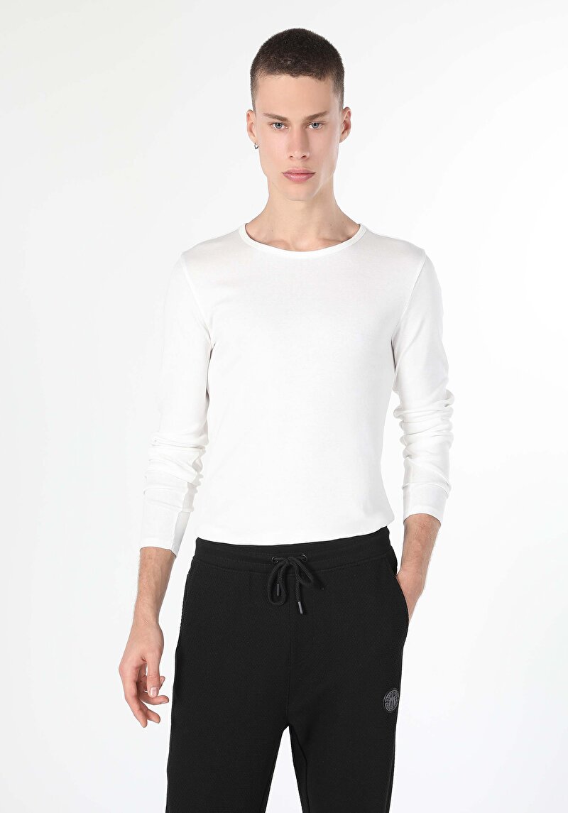 Показати інформацію про Футболка З Довгим Рукавом Чоловіча Біла  Cl1051052