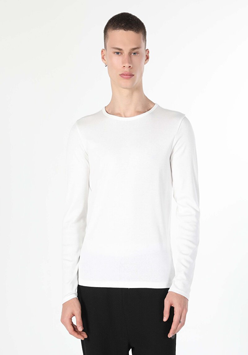 Показати інформацію про Футболка З Довгим Рукавом Чоловіча Біла  Cl1051052