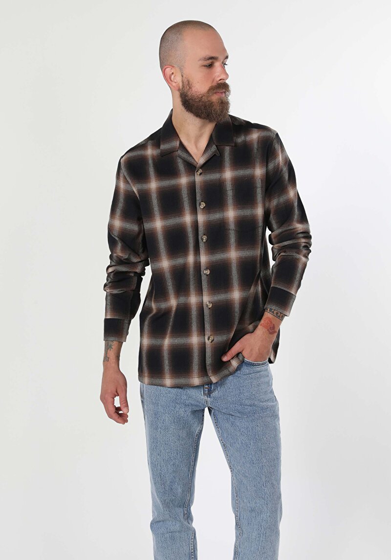 Показати інформацію про Сорочка З Довгим Рукавом Чоловіча Чорна  Cl1059771