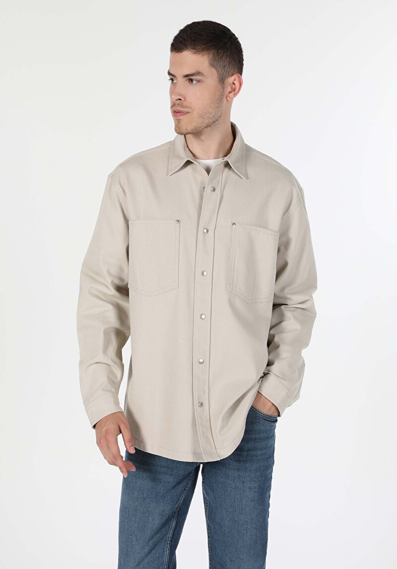 Зображення Сорочка З Довгим Рукавом Чоловіча Бежева  Cl1059808