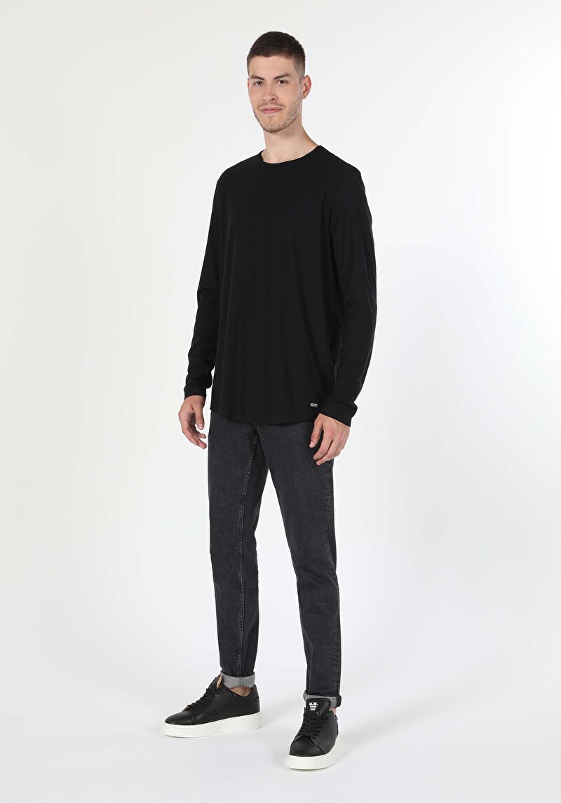 Показати інформацію про Футболка З Довгим Рукавом Чоловіча Чорна  Cl1051133