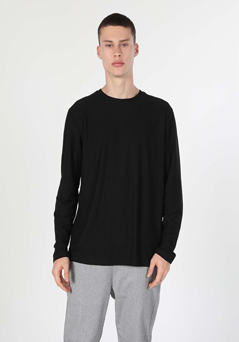 Зображення Футболка З Довгим Рукавом Чоловіча Чорна Cl1051143