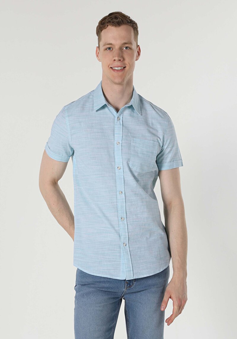 Зображення Сорочка З Коротким Рукавом Чоловіча Зелена Cl1053964