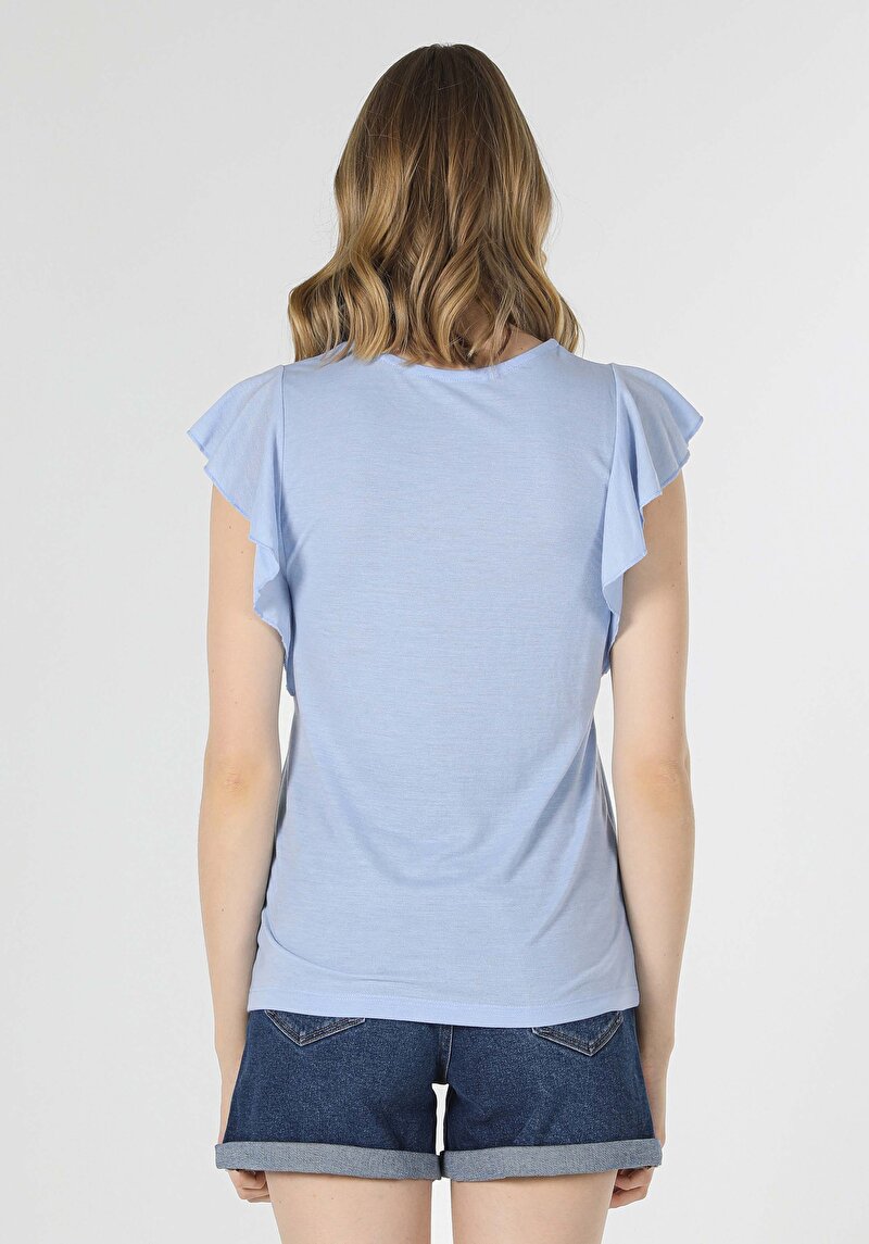 Показати інформацію про Футболка З Коротким Рукавом Жіноча Блакитна  Cl1054378